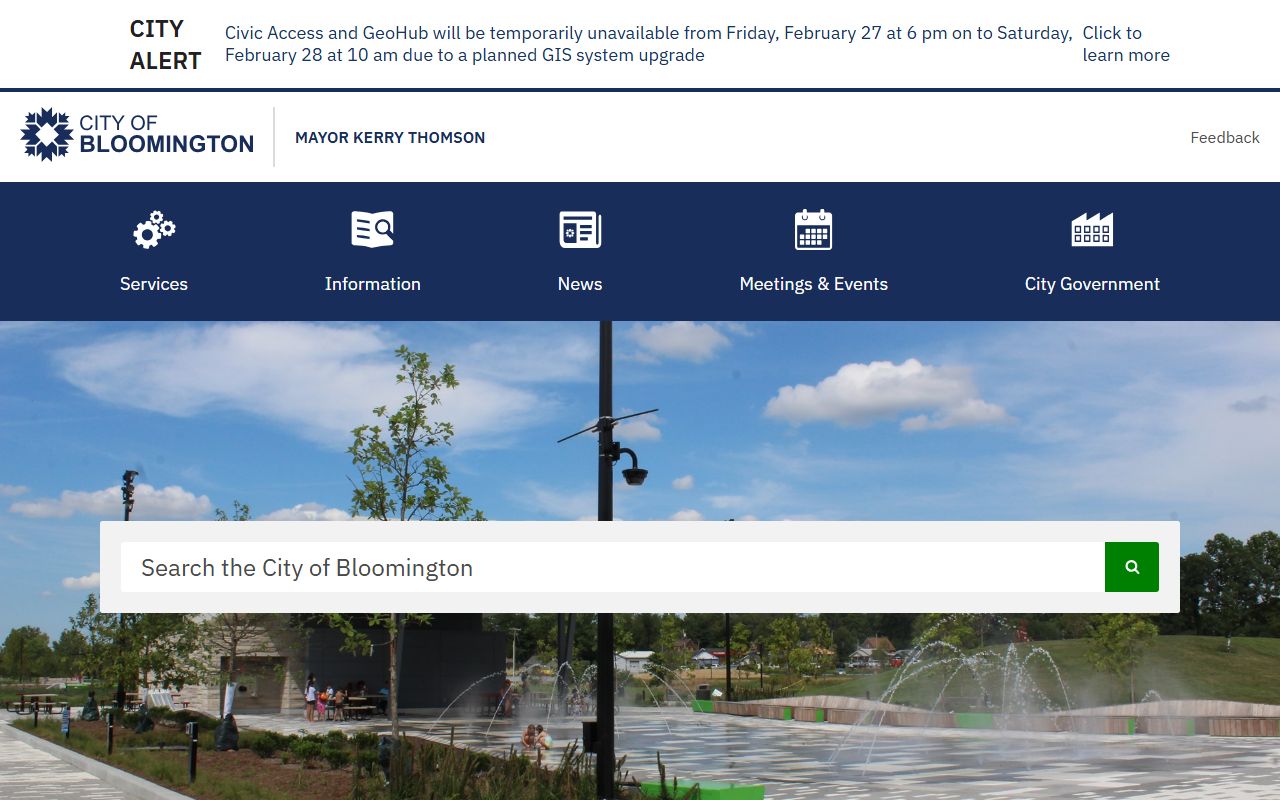 Bloomington Indiana city government website for bankruptcy records information