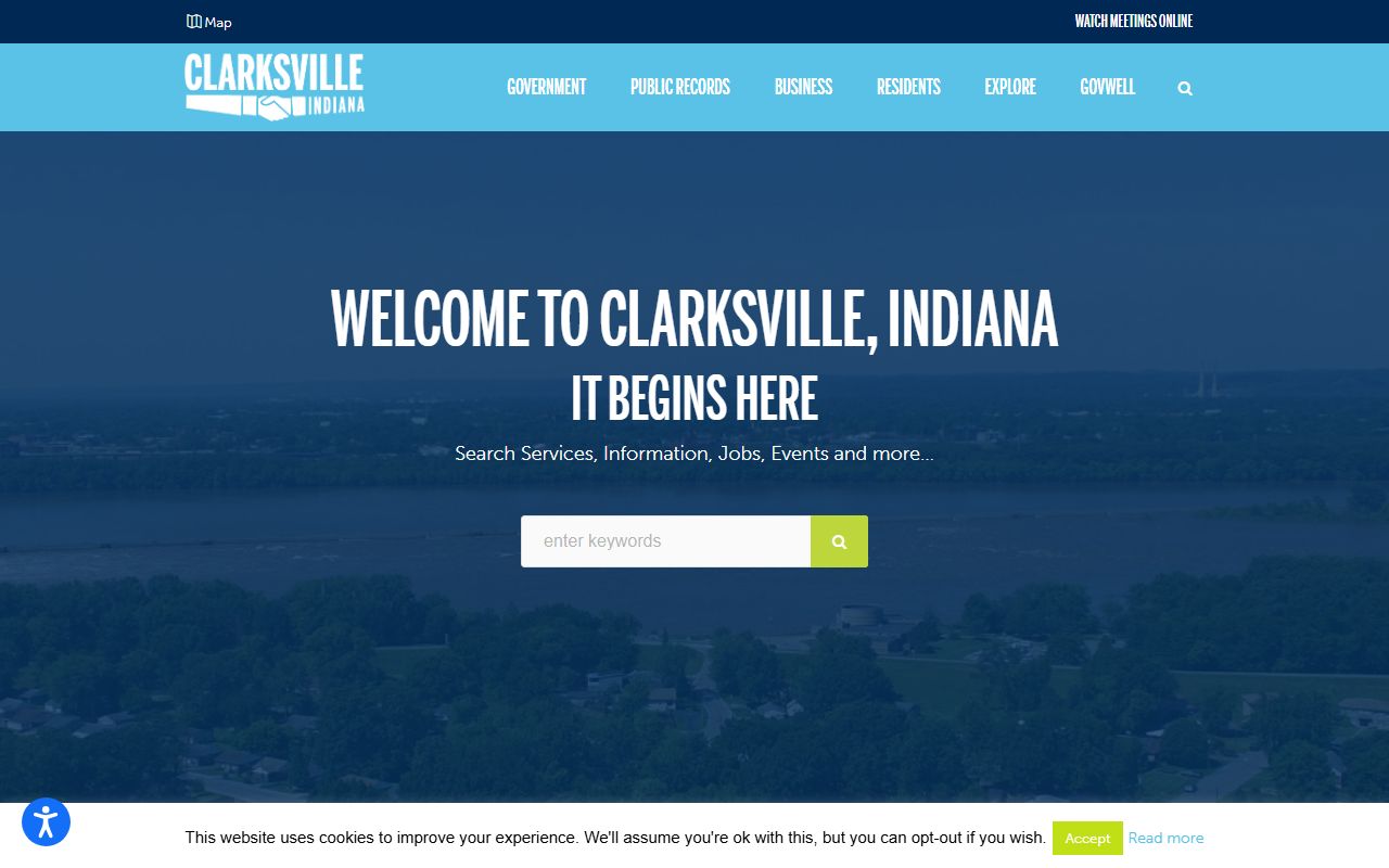 Clarksville Indiana town government website for bankruptcy records information