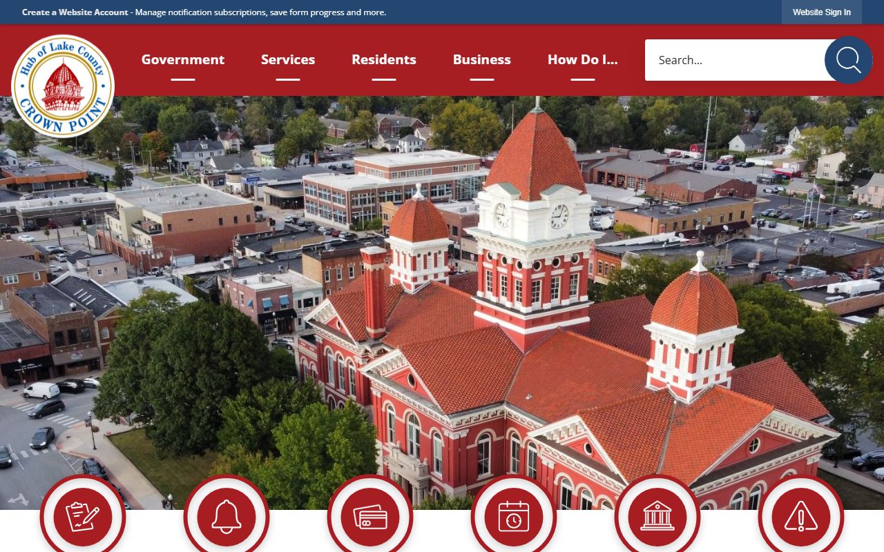 Crown Point Indiana city government website for bankruptcy records information