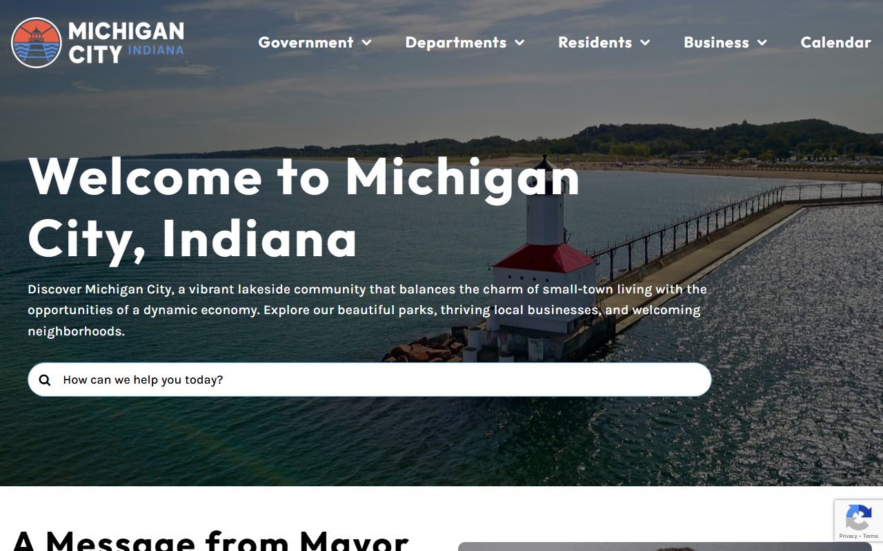 Michigan City Indiana city government website for bankruptcy records information
