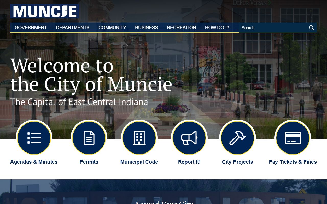 Muncie Indiana city government website for bankruptcy records information