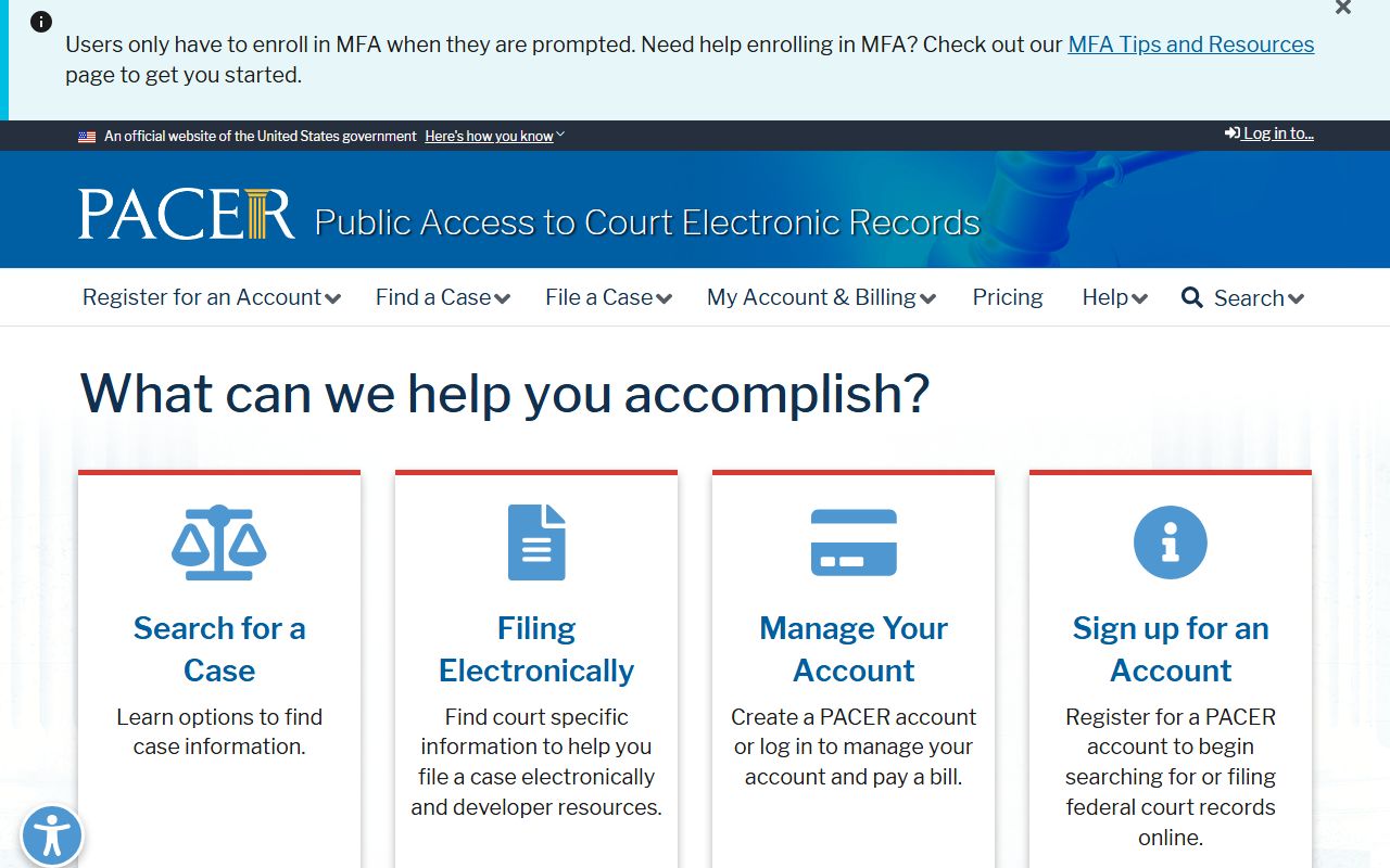 PACER system for searching Indiana bankruptcy records